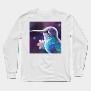 Cute Hummingbird Drawing Long Sleeve T-Shirt